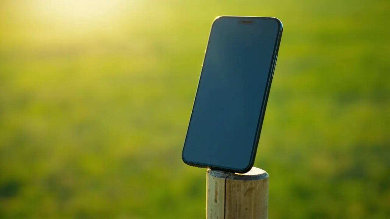 Phone on pitch in daylight used as the app page editorial cover