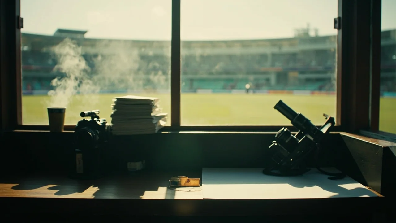 Daylight press box used as the news page editorial cover